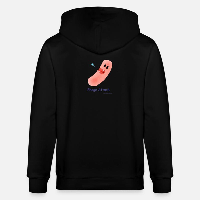 Attaque du phage - Bactéries et bactériophages - Veste à capuche bio CULTIVATOR Stanley/Stella Unisexe - noir