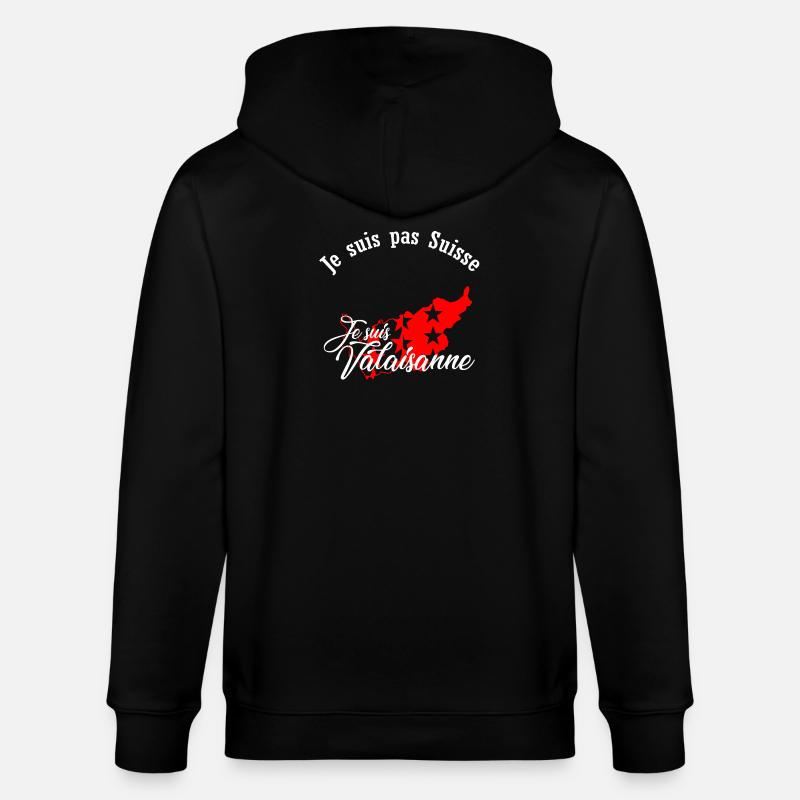 Je suis Valaisanne - Veste à capuche bio CULTIVATOR Stanley/Stella Unisexe - noir