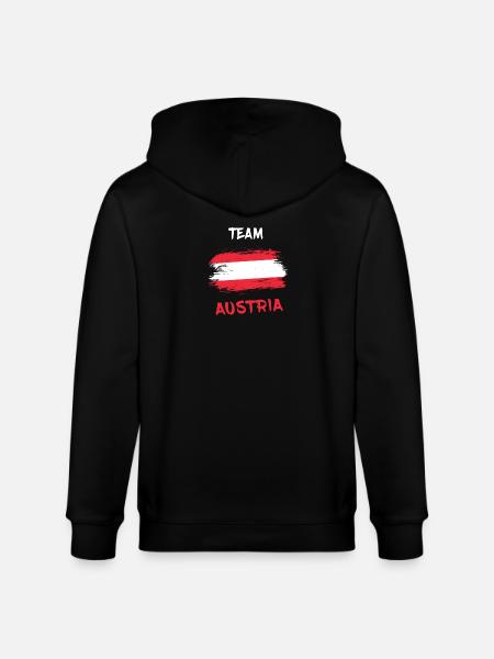 Team Austria / Gift Vienna National Flag - Stanley/Stella CULTIVATOR Unisex Organic Hooded Jacket - black