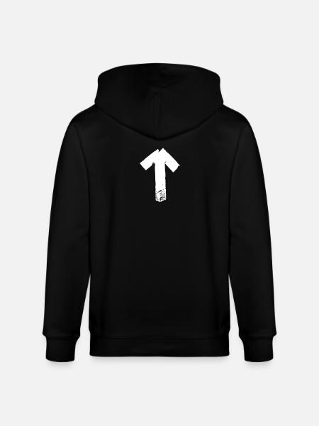 Flèche vers le haut - blanc - Veste à capuche bio CULTIVATOR Stanley/Stella Unisexe - noir
