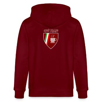 Kaffee Italienisch / Caffè Italiano / Geschenk - Stanley/Stella Unisex Bio-Kapuzenjacke CULTIVATOR  - Burgunderrot - Hinten - Anna (173cm)
