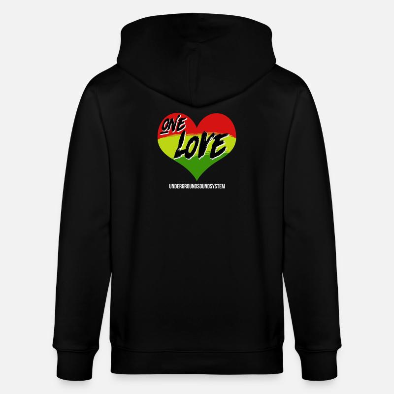 Cœur Graffiti Un Amour Arc-en-ciel - Veste à capuche bio CULTIVATOR Stanley/Stella Unisexe - noir