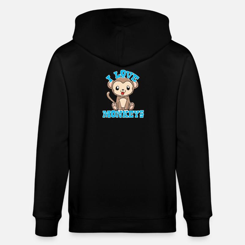 Affen - Stanley/Stella Unisex Bio-Kapuzenjacke CULTIVATOR  - Schwarz