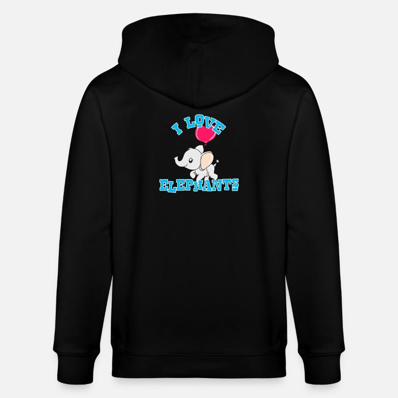Elefant - Stanley/Stella Unisex Bio-Kapuzenjacke CULTIVATOR  - Schwarz