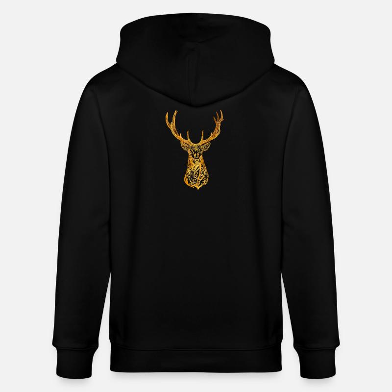 Tête de cerf - Veste à capuche bio CULTIVATOR Stanley/Stella Unisexe - noir