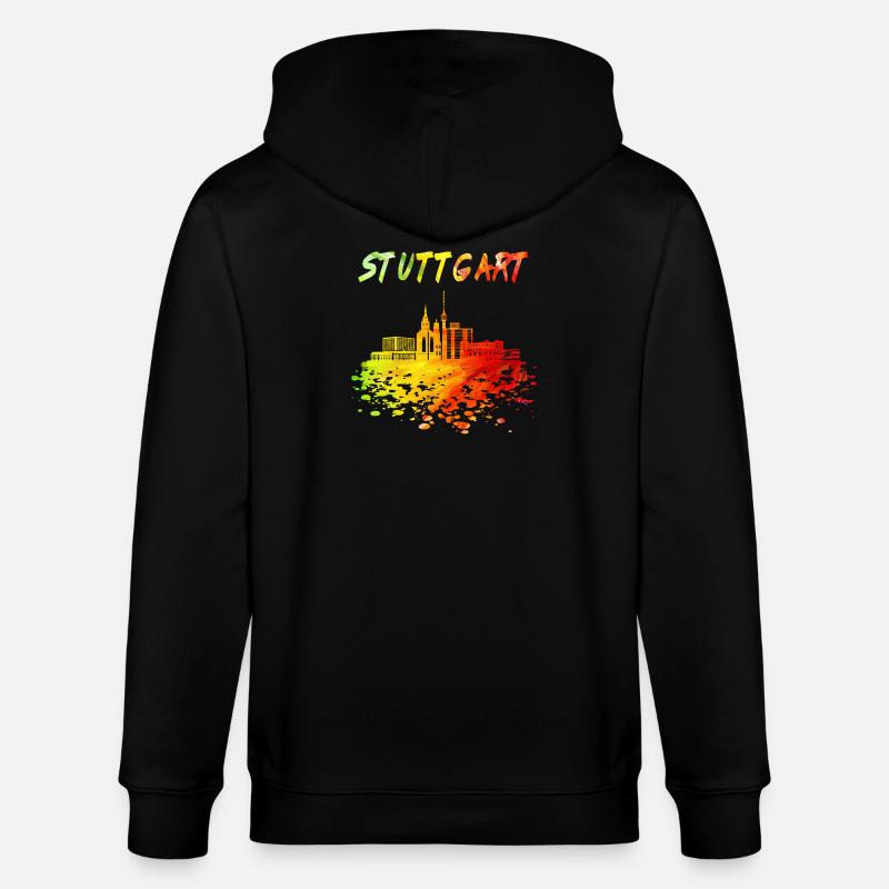 Stuttgart Skyline / Schwaben Stadt Schwarzwald - Stanley/Stella Unisex Bio-Kapuzenjacke CULTIVATOR - Schwarz