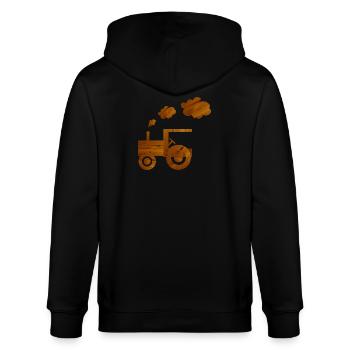 traktor landwirtschaft spielzeug - Stanley/Stella Unisex Bio-Kapuzenjacke CULTIVATOR  - Schwarz - Hinten - Anna (173cm)