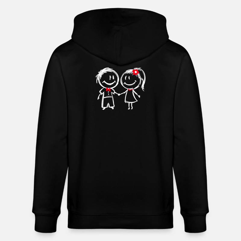 Couple Amour relation Romance Saint Valentin - Veste à capuche bio CULTIVATOR Stanley/Stella Unisexe - noir