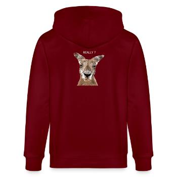 Kangourou vraiment? - Veste à capuche bio CULTIVATOR Stanley/Stella Unisexe - bordeaux - Dos - Anna (173cm)