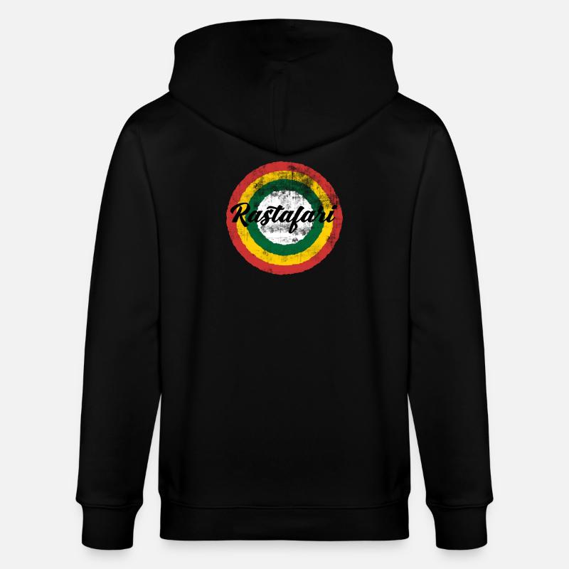Rastafari Regenbogen Design - Stanley/Stella Unisex Bio-Kapuzenjacke CULTIVATOR  - Schwarz