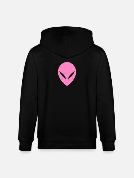 Ufo Alien Head Pink - Stanley/Stella CULTIVATOR Unisex Organic Hooded Jacket - black
