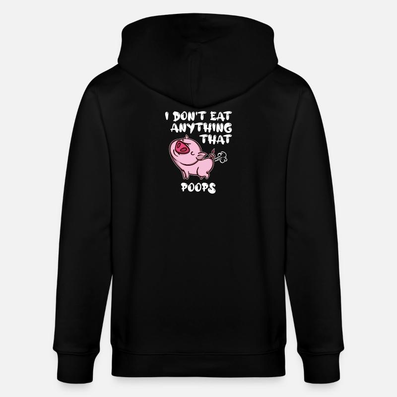 Statement Schwein Vegan - Stanley/Stella Unisex Bio-Kapuzenjacke CULTIVATOR  - Schwarz