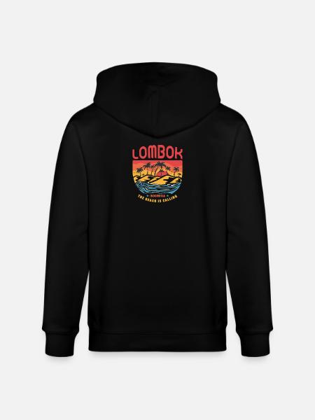 Lombok Indonesia Beach Design - Stanley/Stella CULTIVATOR Unisex Organic Hooded Jacket - black