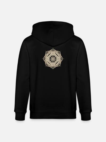 geometric macramé style flower pendant - Stanley/Stella CULTIVATOR Unisex Organic Hooded Jacket - black
