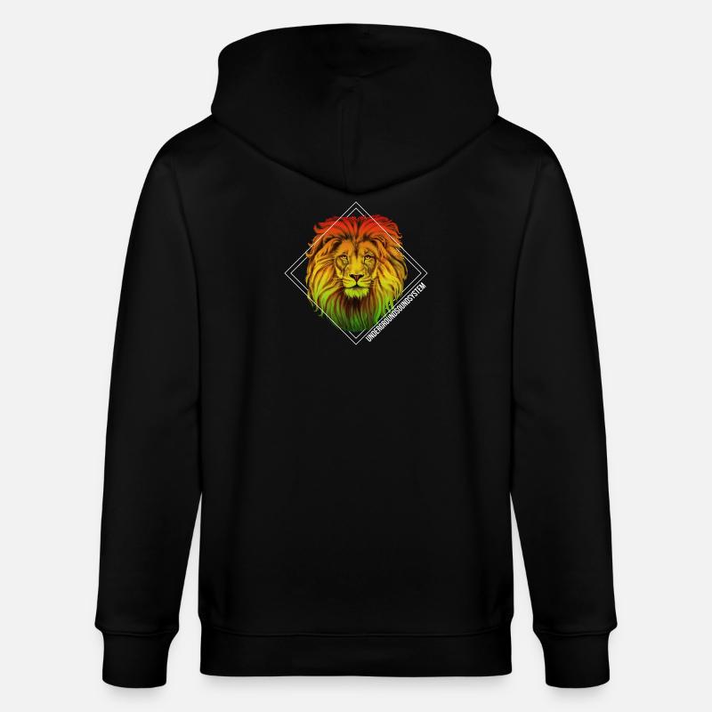 Regenbogenlöwe Diamond Muster - Stanley/Stella Unisex Bio-Kapuzenjacke CULTIVATOR  - Schwarz