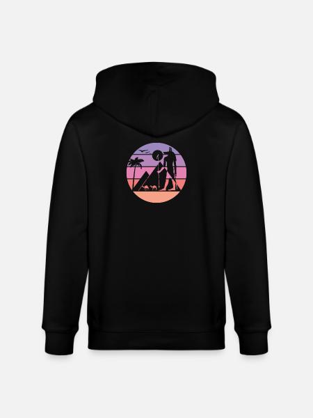 Mythical Silhouette - Anubis - Stanley/Stella CULTIVATOR Unisex Organic Hooded Jacket - black