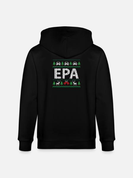 EPA klassiskt julmotiv - Ekologisk luvjacka CULTIVATOR unisex från Stanley/Stella - svart