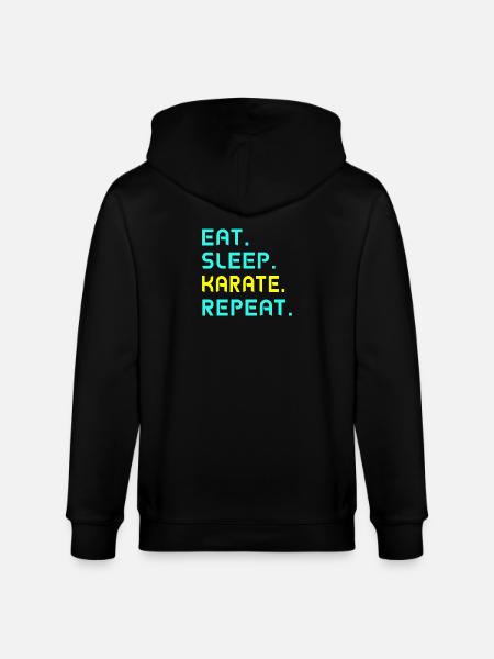 Eat. Sleep. karate. Repeat. - Stanley/Stella CULTIVATOR  Unisex Organic Hooded Jacket - black