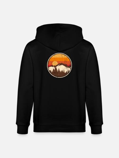 Sunset Ridge Mountain Circle - Stanley/Stella CULTIVATOR Unisex Organic Hooded Jacket - black