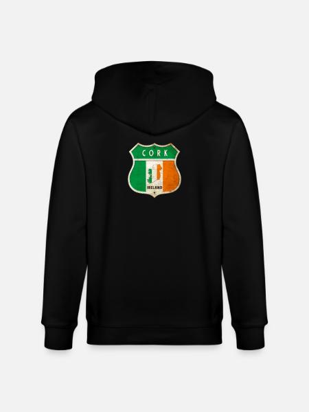 Cork Ierland Wapenschild Vlaggen Ontwerp - Stanley/Stella Uniseks bio-ziphoodie CULTIVATOR  - zwart