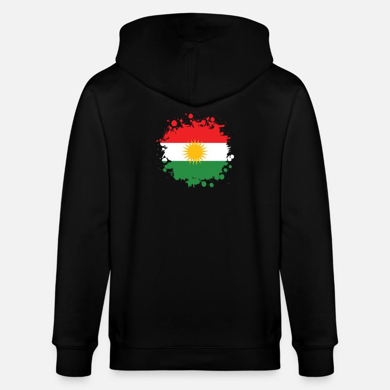 Kurdistan Splash Flaggen Design - Stanley/Stella Unisex Bio-Kapuzenjacke CULTIVATOR - Schwarz
