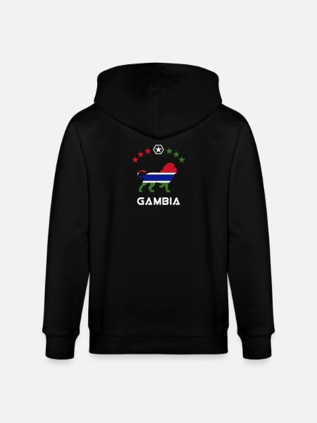 Gambia lion flag design - Stanley/Stella CULTIVATOR Unisex Organic Hooded Jacket - black