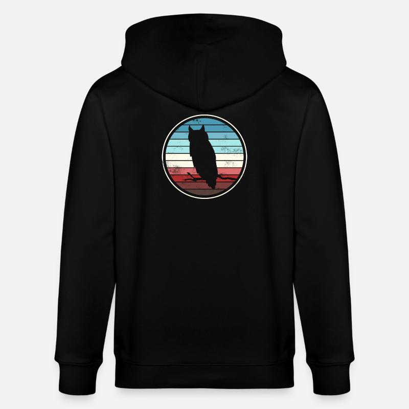 Eule Eulen - Stanley/Stella Unisex Bio-Kapuzenjacke CULTIVATOR  - Schwarz