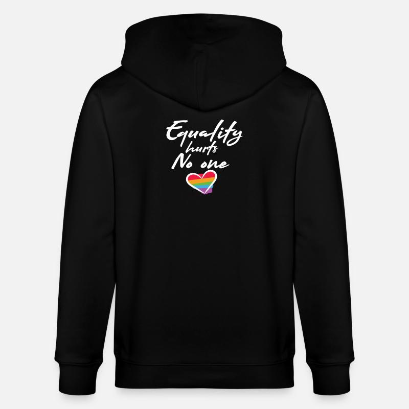 Regenbogen Herz Statement Liebe Frieden - Stanley/Stella Unisex Bio-Kapuzenjacke CULTIVATOR  - Schwarz