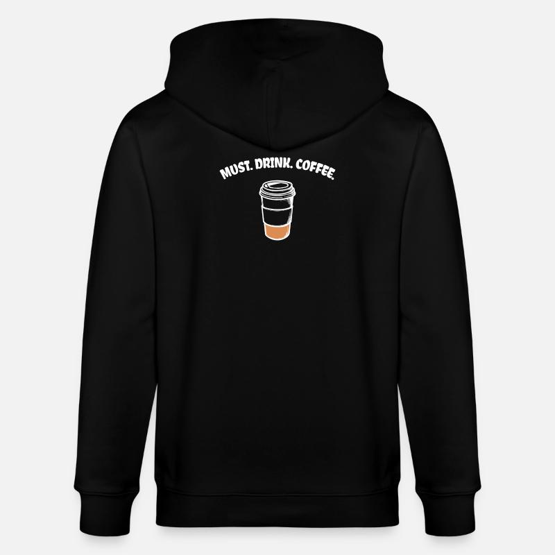 Koffein Kaffeeliebhaber Kaffee Trinken Statement - Stanley/Stella Unisex Bio-Kapuzenjacke CULTIVATOR  - Schwarz