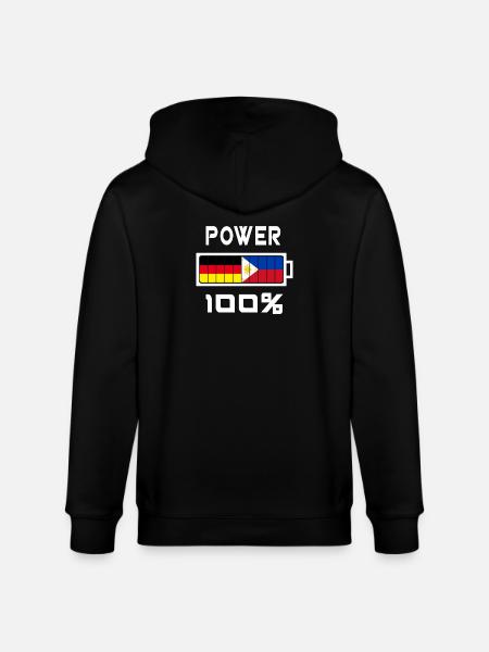 Germany and Philippines Power 100% - Stanley/Stella CULTIVATOR Unisex Organic Hooded Jacket - black