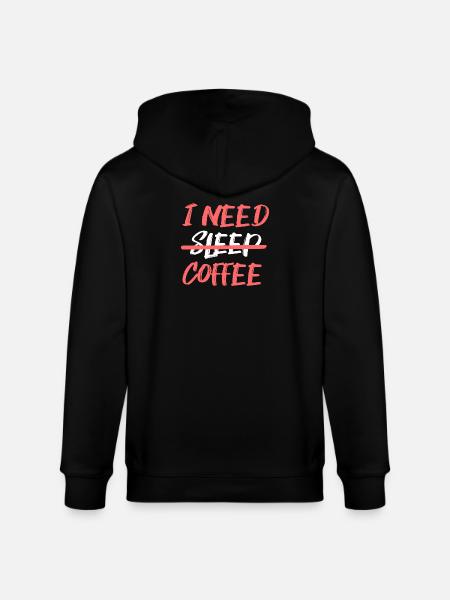 Fatigue Coffee Lovers Statement Coffee Drinking - Stanley/Stella CULTIVATOR Unisex Organic Hooded Jacket - black