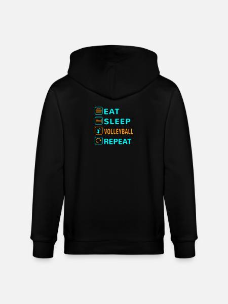 Eat. Sleep. Volleyball. Repeat Design - Stanley/Stella CULTIVATOR Unisex Organic Hooded Jacket - black