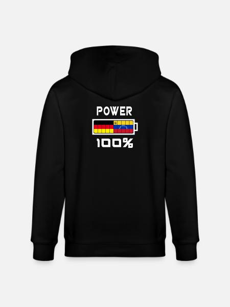 Germany and Venezuela Power 100% - Stanley/Stella CULTIVATOR  Unisex Organic Hooded Jacket - black