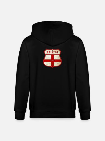 Bristol England coat of arms - Stanley/Stella CULTIVATOR Unisex Organic Hooded Jacket - black