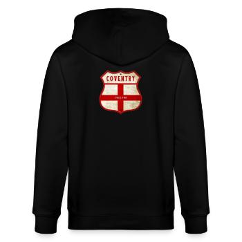 Coventry England Wappen - Stanley/Stella Unisex Bio-Kapuzenjacke CULTIVATOR  - Schwarz - Hinten - Anna (173cm)