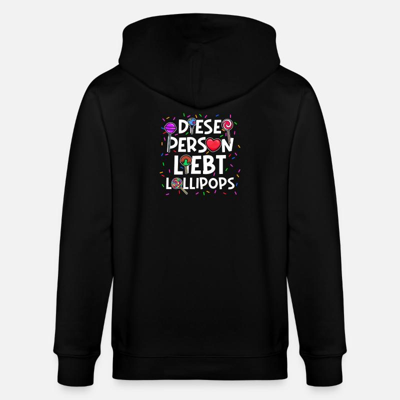 Schokolade Süßigkeiten Herz Bonbon Statement - Stanley/Stella Unisex Bio-Kapuzenjacke CULTIVATOR - Schwarz