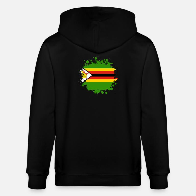 blob de drapeaux du Zimbabwe - Veste à capuche bio CULTIVATOR Stanley/Stella Unisexe - noir
