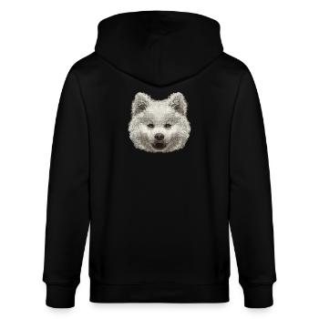 niedliche motive, hundebaby gesicht - Stanley/Stella Unisex Bio-Kapuzenjacke CULTIVATOR  - Schwarz - Hinten - Anna (173cm)