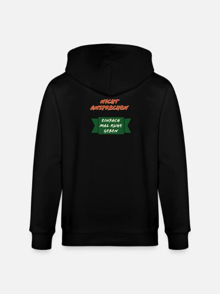 Nicht Ansprechen Ruhe Schild - Stanley/Stella Unisex Bio-Kapuzenjacke CULTIVATOR - Schwarz