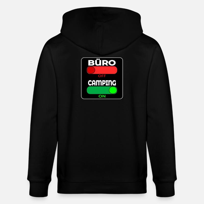 CAMPING SPRÜCHE - Stanley/Stella Unisex Bio-Kapuzenjacke CULTIVATOR  - Schwarz