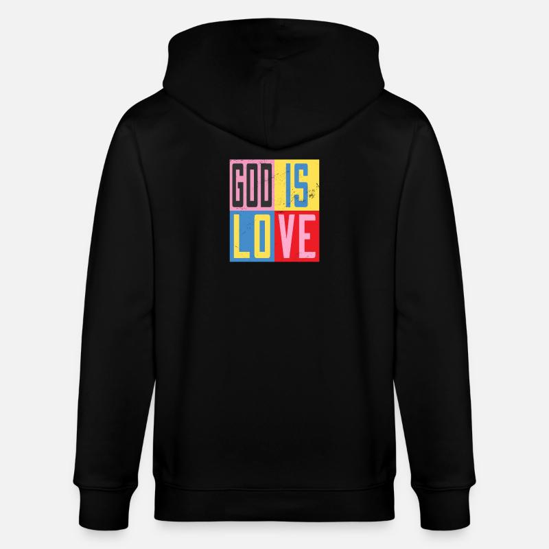Dieu est amour - Veste à capuche bio CULTIVATOR Stanley/Stella Unisexe - noir