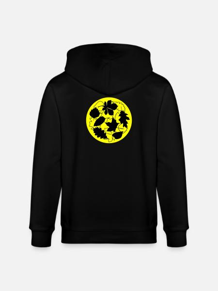 Autumn Circle Leaves - Stanley/Stella CULTIVATOR  Unisex Organic Hooded Jacket - black