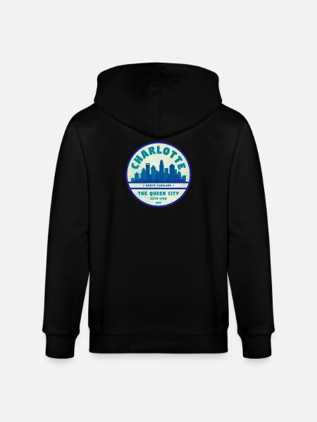 Charlotte Skyline Queen City - Stanley/Stella Unisex Bio-Kapuzenjacke CULTIVATOR - Schwarz