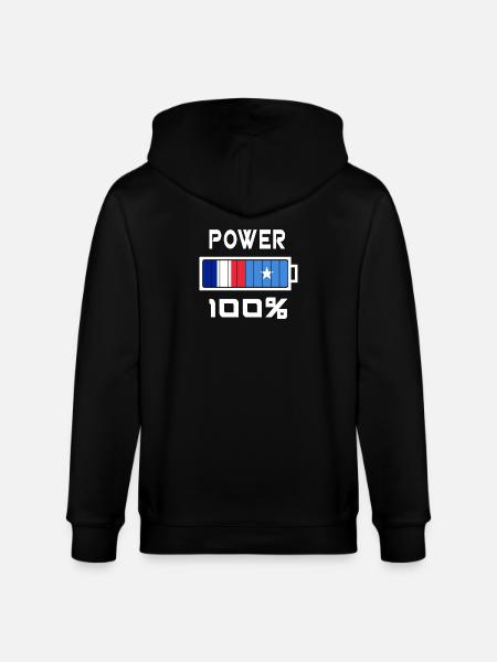 Somalia and France Power 100% - Stanley/Stella CULTIVATOR Unisex Organic Hooded Jacket - black