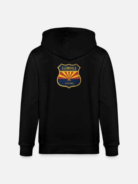 Glendale Arizona flag crest design - Stanley/Stella CULTIVATOR  Unisex Organic Hooded Jacket - black