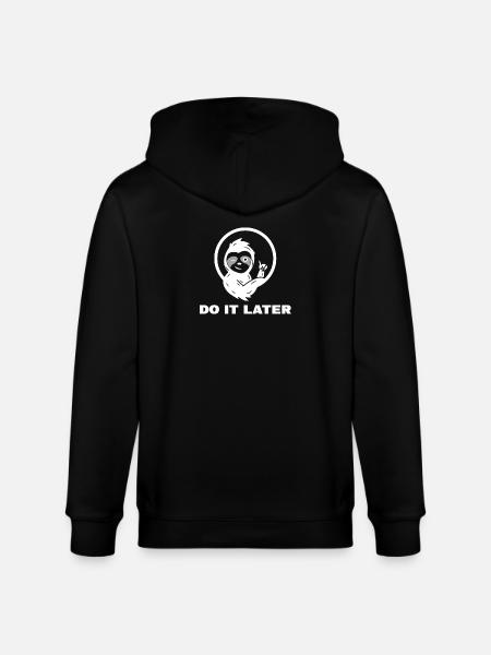 Faultier Faul Statement Tier Urwald Säugetier - Stanley/Stella Unisex Bio-Kapuzenjacke CULTIVATOR  - Schwarz