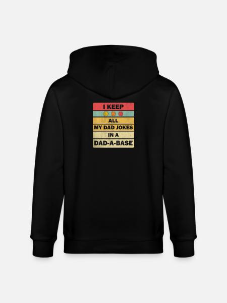 Dad Jokes: I Keep All My Dad Jokes In A Dad-a-base - Ekologisk luvjacka CULTIVATOR unisex från Stanley/Stella - svart