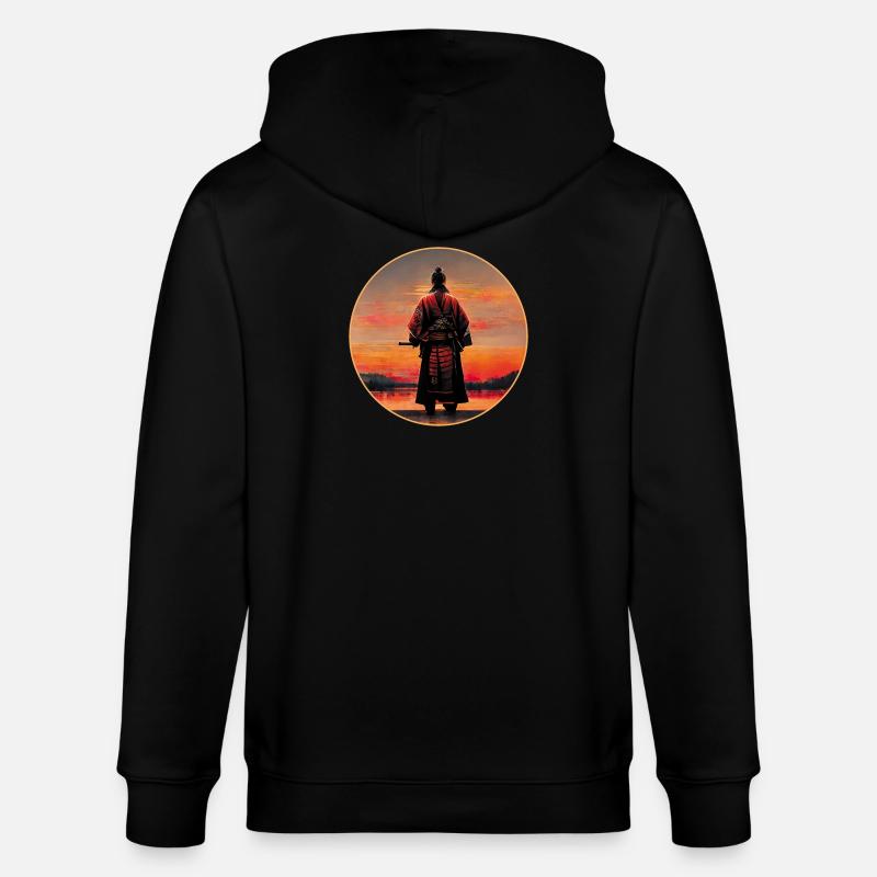 Samurai-Krieger - Stanley/Stella Unisex Bio-Kapuzenjacke CULTIVATOR  - Schwarz