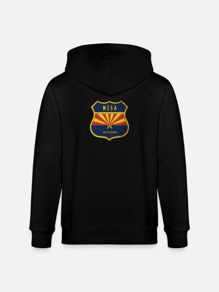 Mesa Arizona flag crest design - Stanley/Stella CULTIVATOR Unisex Organic Hooded Jacket - black
