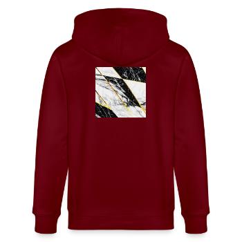 Marble Black White Gold Mosaic Geometric - Stanley/Stella CULTIVATOR  Unisex Organic Hooded Jacket - burgundy - Back - Anna (173cm)
